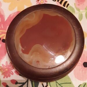 Vintage Wooden Round Trinket box